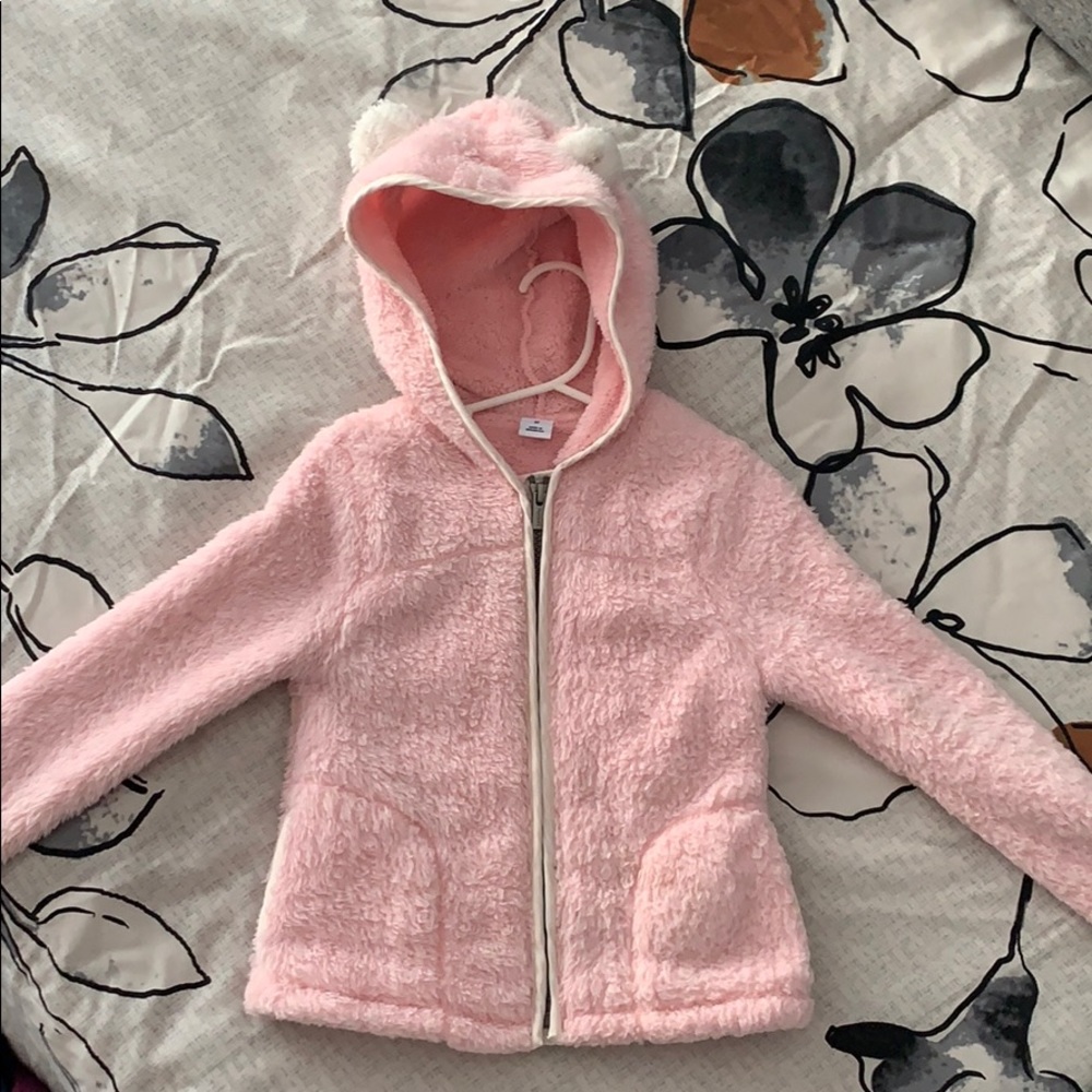 Toddler girl fuzzy zip up